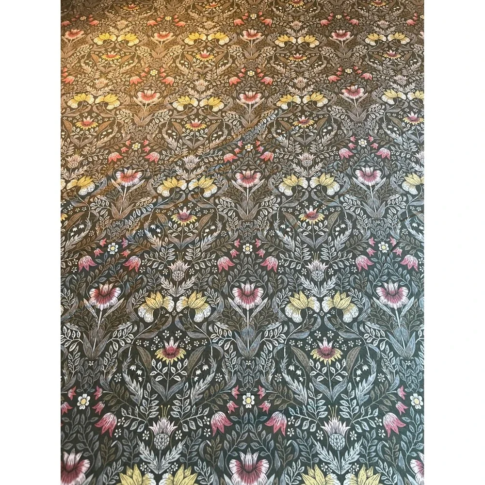 William Morris Style Floral Botanical Duvet Cover Sage Green Pink Queen Full